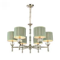 Люстра подвесная Oleo SL1121.103.06 ST-Luce зелёная на 6 ламп, основание никель в стиле классический Люстра подвесная Oleo SL1121.103.06 ST-Luce зелёная на 6 ламп, основание никель в стиле классический